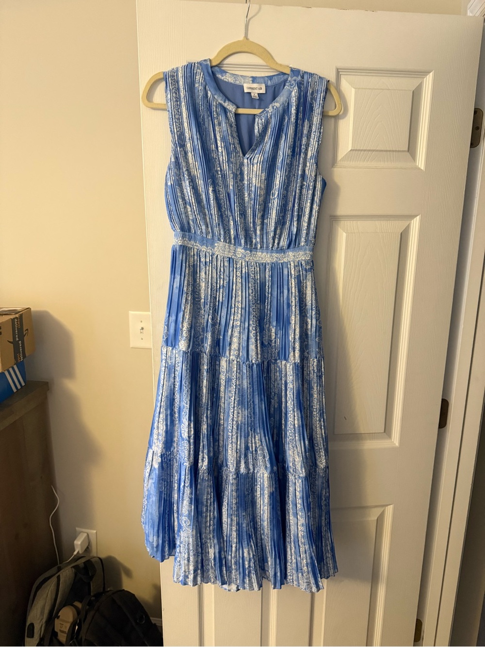 Blue printed maxi dress